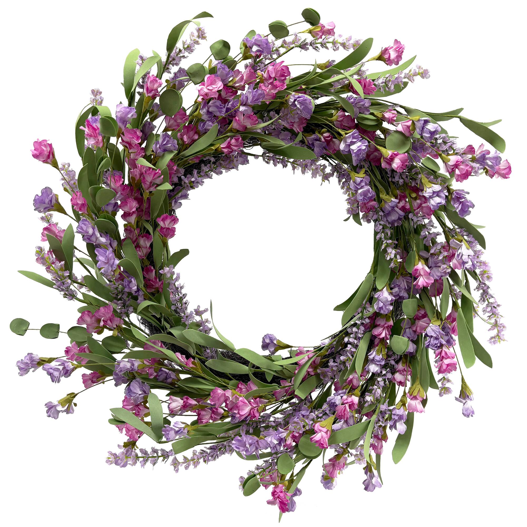 20" Pink & Purple Heather & Flower Mix Wreath by Ashland®